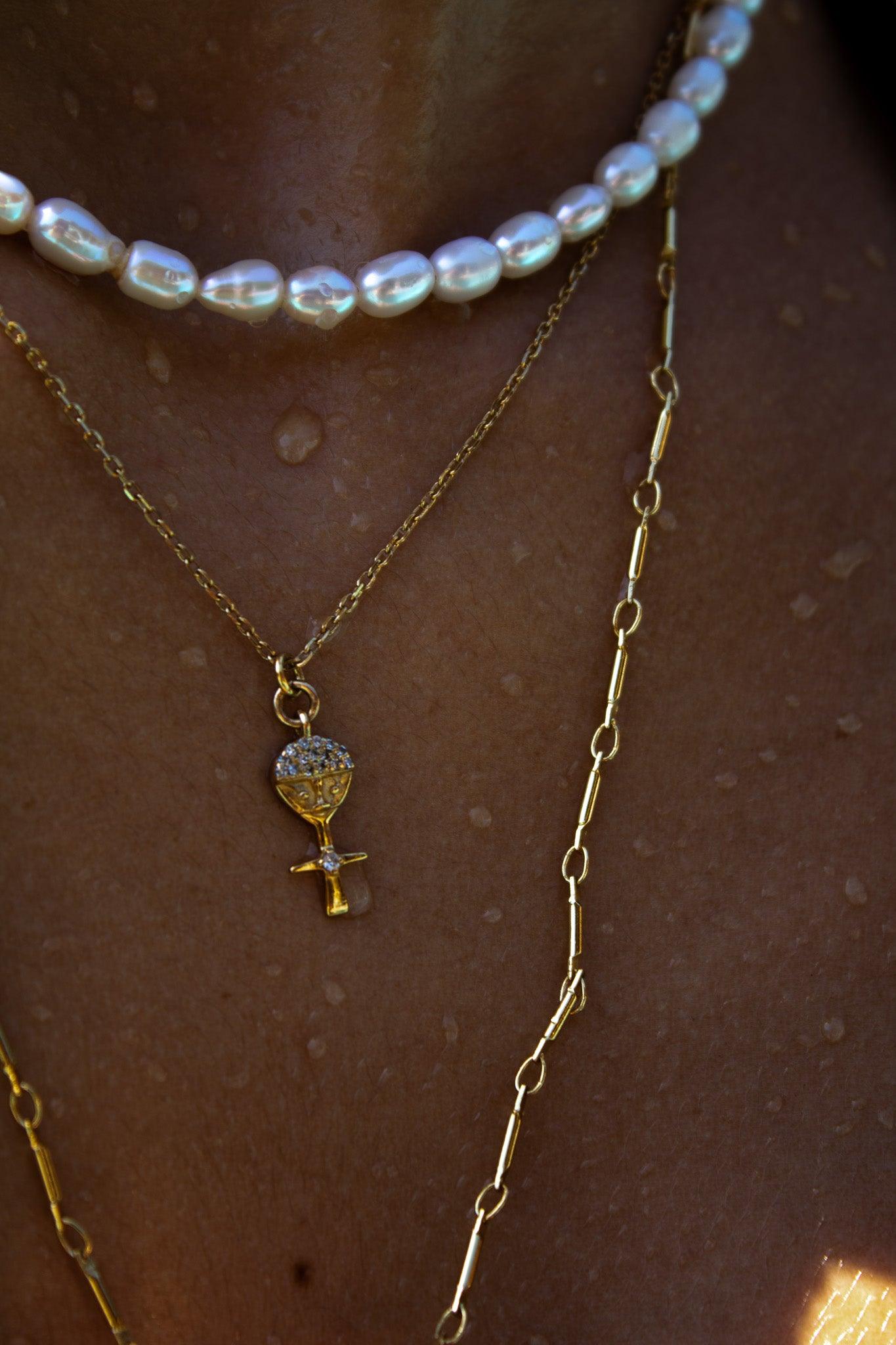 collier or poupee ashanti fertilite diamant