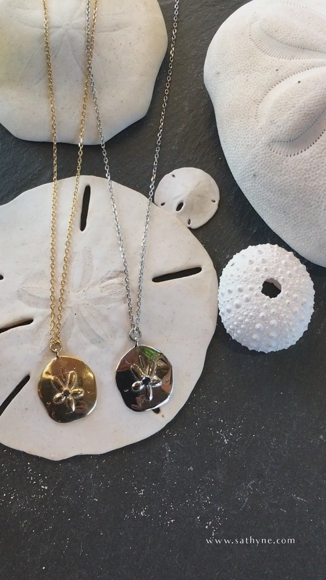 collier dollar des sables sathyne or argent