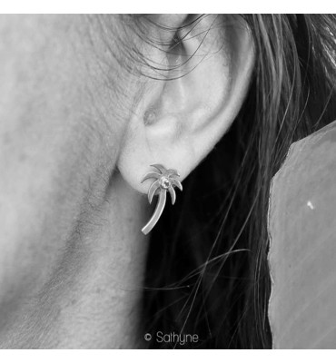 boucles d'oreilles palmier, sathyne