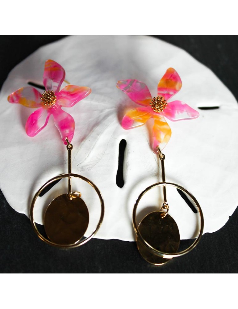 boucles d'oreilles, flowers tropical, Sathyne