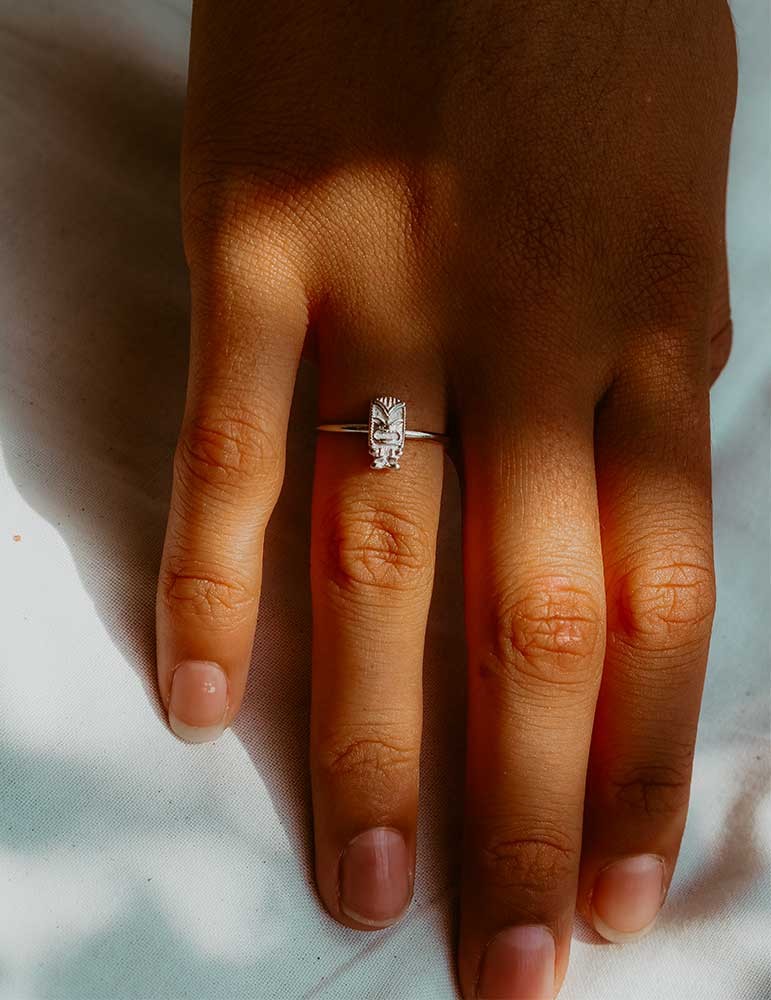 Tiki Kahuna bague argent