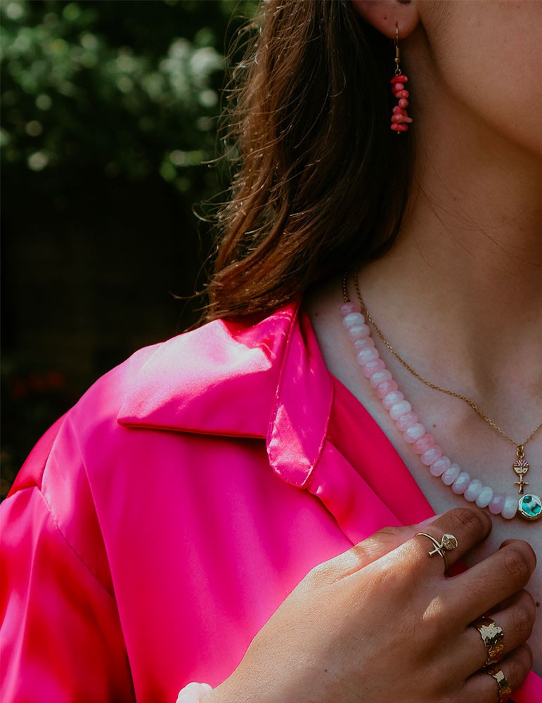 boucles d'oreilles en corail naturel - sathyne bijoux