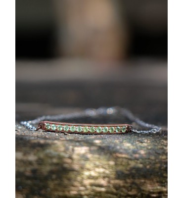 bracelet péridot argent rhodié et or rose sathyne bijoux