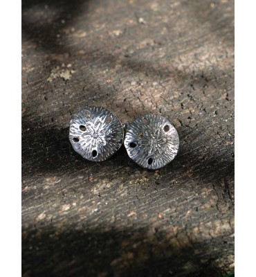 boucles d'oreilles en argent rhodié dollar des sables sathyne bijoux