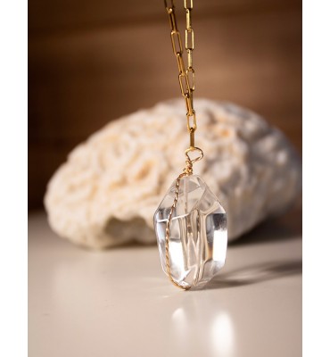 collier cristal de roche sathyne bijoux