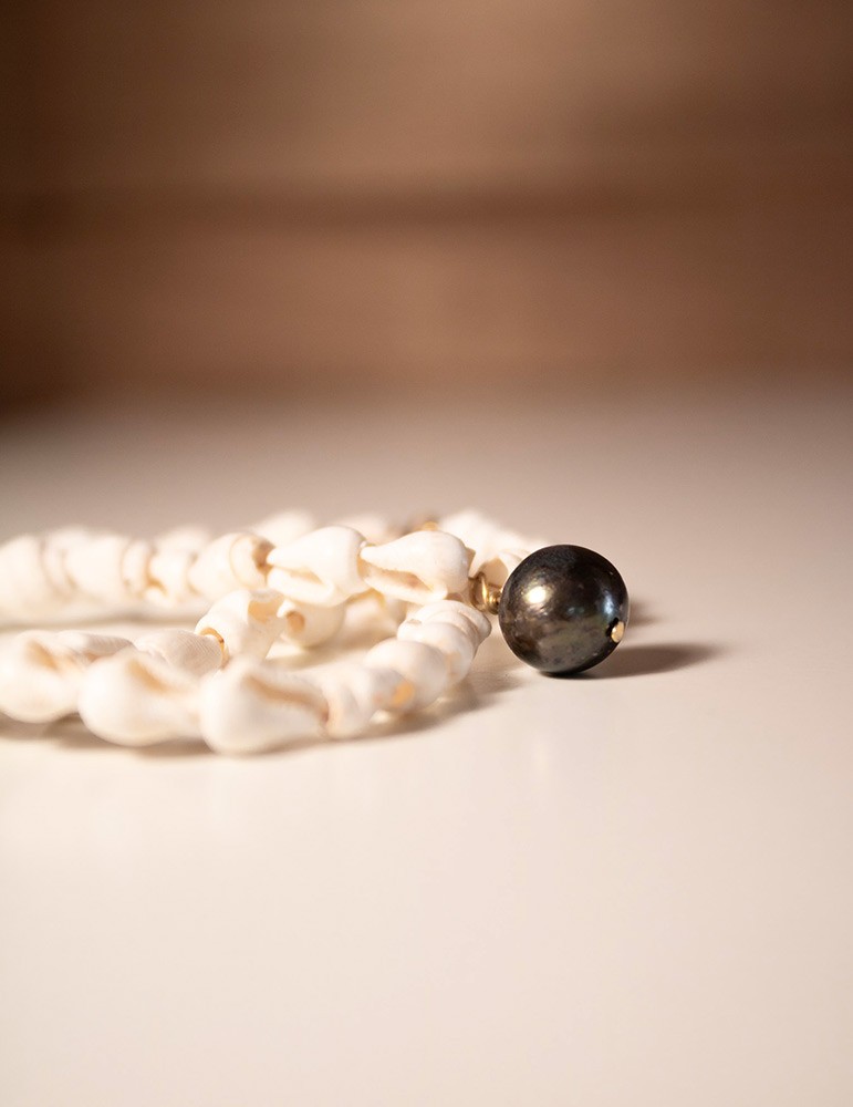 collier coquillages perle de culture sathyne bijoux