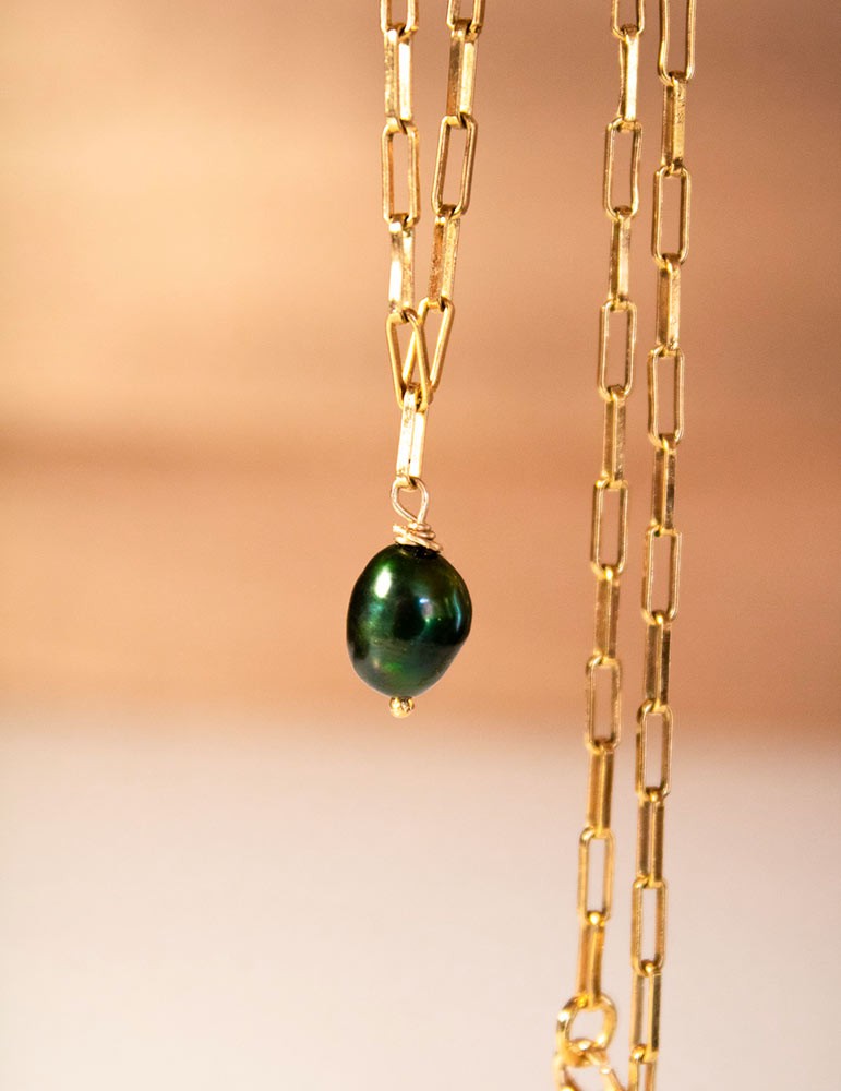 collier perle de culture verte sathyne bijoux