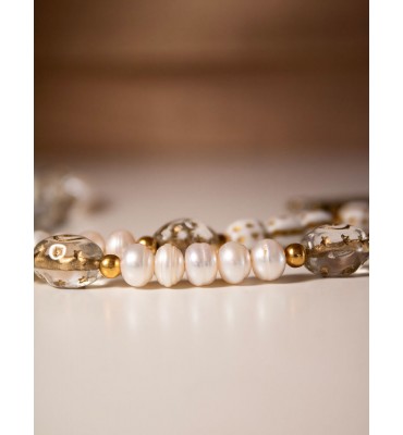 collier ethnique perle blanche sathyne bijoux