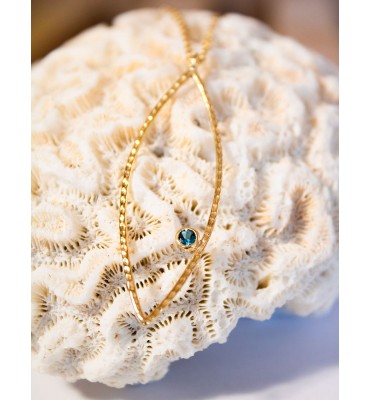collier vermeil topaze bleue Sathyne bijoux