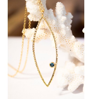 collier vermeil topaze bleue Sathyne bijoux