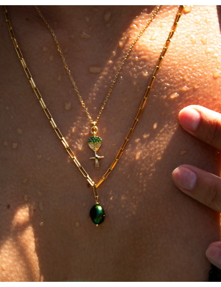 collier perle de culture verte sathyne bijoux