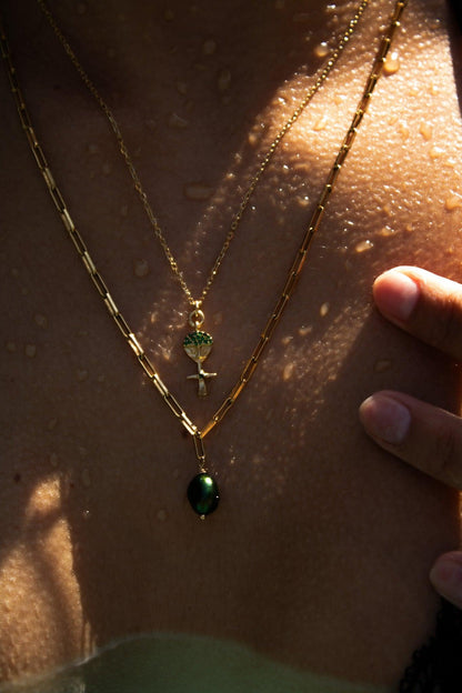 collier poupee ashanti emeraudes sathyne bijou