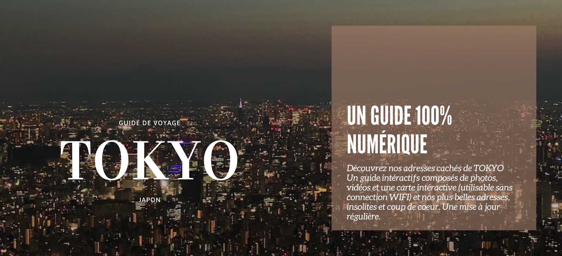 guide interactif de voyage tokyo